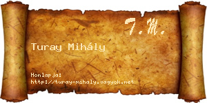 Turay Mihály névjegykártya